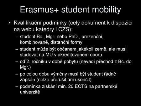 Erasmus+ student mobility