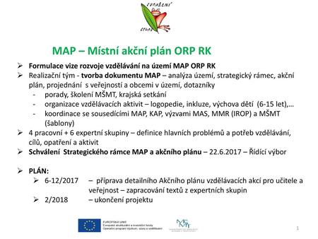 MAP – Místní akční plán ORP RK