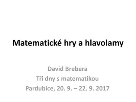 Matematické hry a hlavolamy