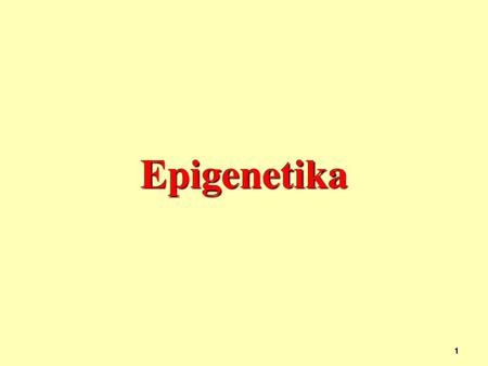 Epigenetika.
