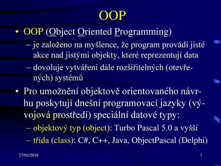 OOP OOP (Object Oriented Programming)
