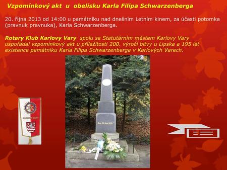 Vzpomínkový akt u obelisku Karla Filipa Schwarzenberga