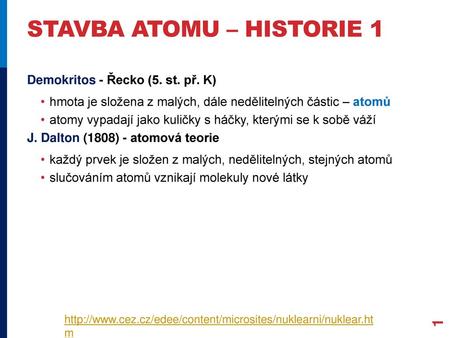 stavba atomu – historie 1