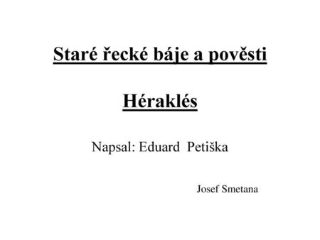 Staré řecké báje a pověsti Héraklés