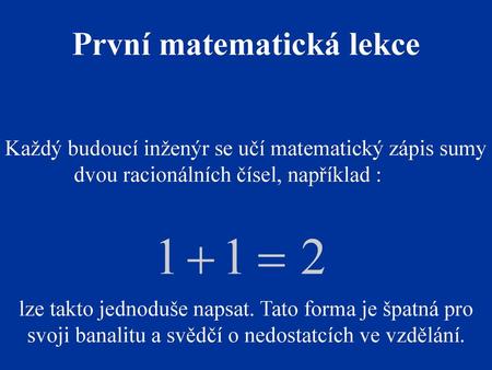 První matematická lekce