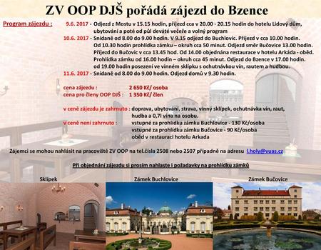 ZV OOP DJŠ pořádá zájezd do Bzence