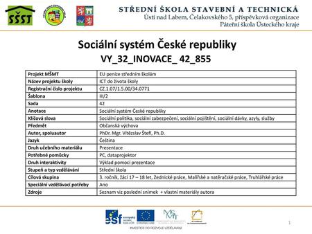 Sociální systém České republiky