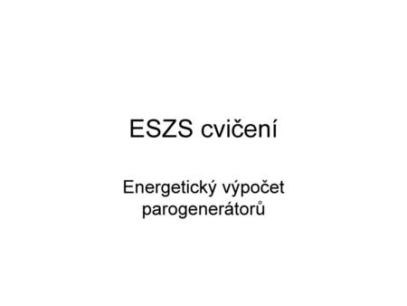 Energetický výpočet parogenerátorů