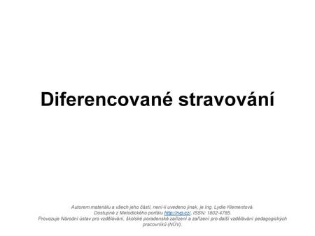 Diferencované stravování