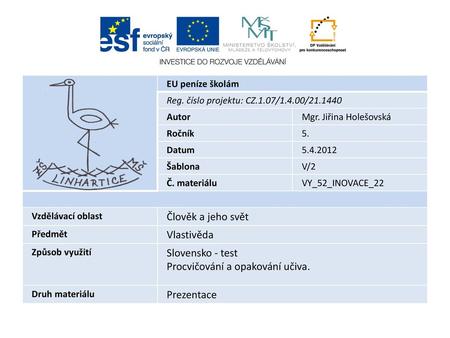 Procvičování a opakování učiva. Prezentace