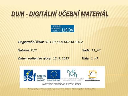 DUM - Digitální Učební Materiál