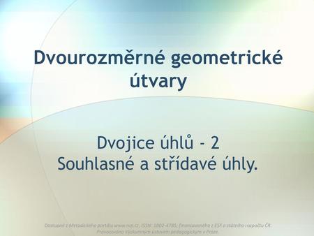 Dvourozměrné geometrické útvary