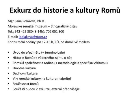 Exkurz do historie a kultury Romů