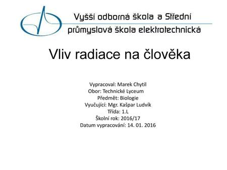 Vliv radiace na člověka