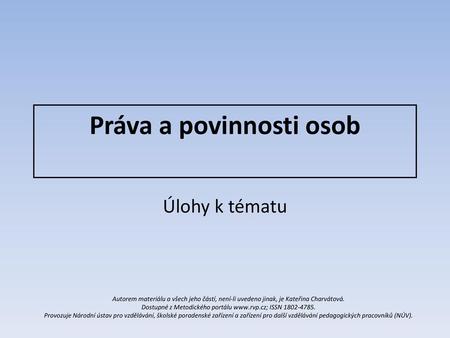 Práva a povinnosti osob