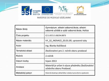 VY_32_INOVACE_ , upravené tuky Ing. Blanka Kožíšková