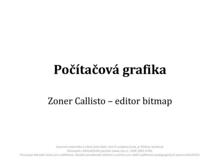 Zoner Callisto – editor bitmap
