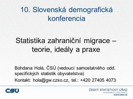 10. Slovenská demografická konferencia