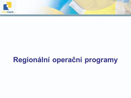 Regionální operační programy