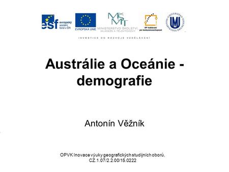 Austrálie a Oceánie - demografie
