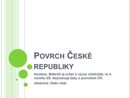 Povrch České republiky