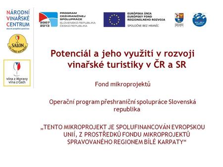 Potenciál a jeho využití v rozvoji vinařské turistiky v ČR a SR