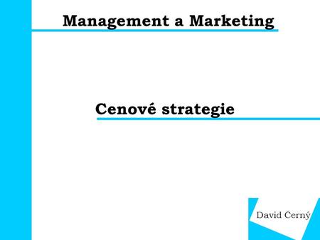 Management a Marketing