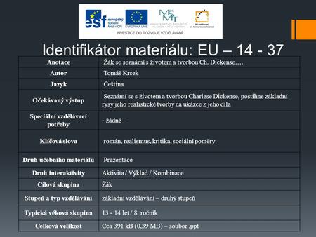 Identifikátor materiálu: EU –