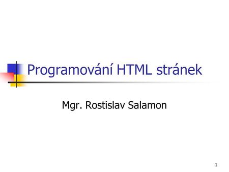Programování HTML stránek