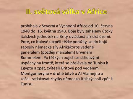 II. světová válka v Africe