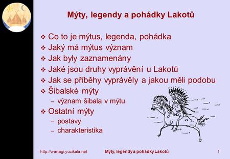 Mýty, legendy a pohádky Lakotů
