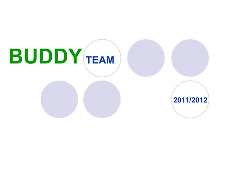 BUDDY TEAM 2011/2012. Co znamená „Buddy“? Buddy = a friend or a partner for a particular activity Buddy System = any system in which two people work together,
