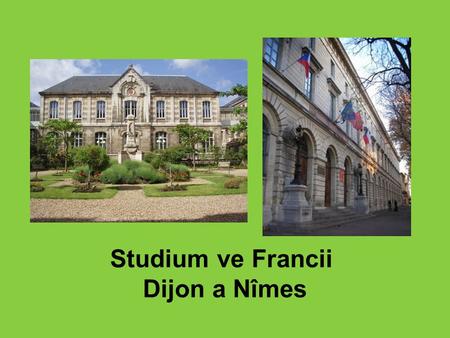 Studium ve Francii Dijon a Nîmes