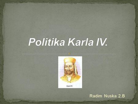 Politika Karla IV. Radim Nuska 2.B.