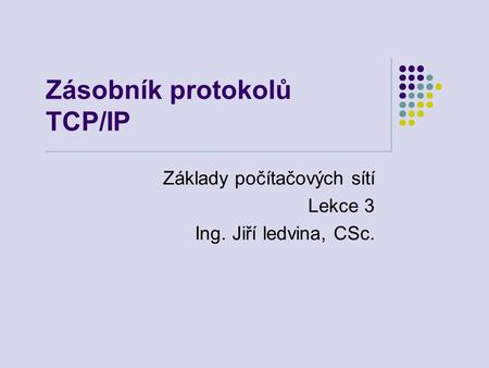Zásobník protokolů TCP/IP