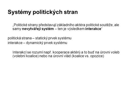 Systémy politických stran