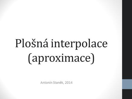 Plošná interpolace (aproximace)