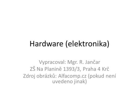 Hardware (elektronika)