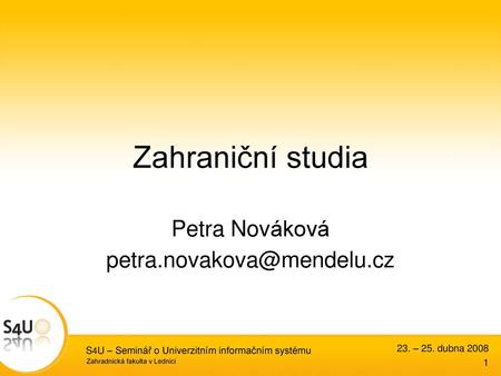 Zahraniční studia Petra Nováková