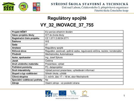 Regulátory spojité VY_32_INOVACE_37_755