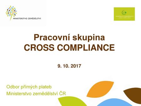 Pracovní skupina CROSS COMPLIANCE