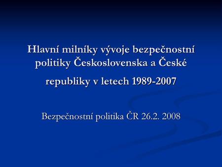 Bezpečnostní politika ČR