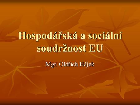 Hospodářská a sociální soudržnost EU