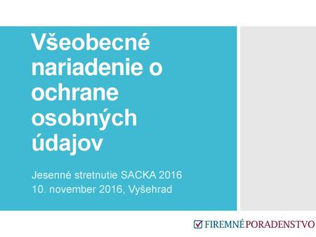 Všeobecné nariadenie o ochrane osobných údajov