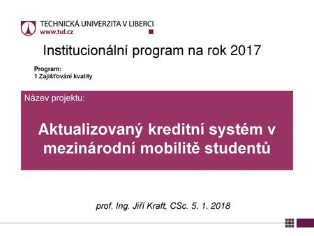 Institucionální program na rok 2017