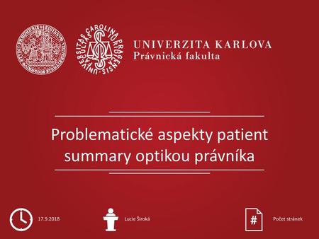 Problematické aspekty patient summary optikou právníka