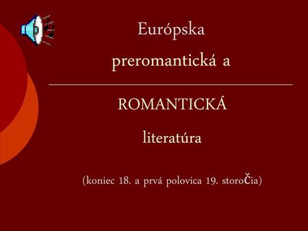 Európska preromantická a
