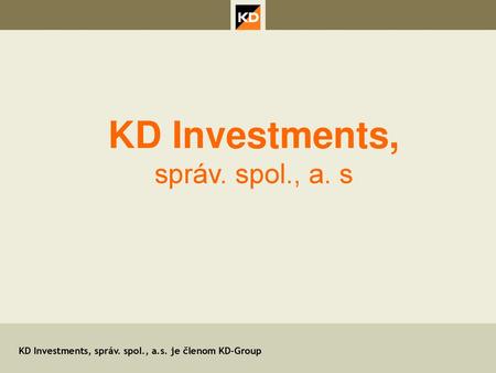 KD Investments, správ. spol., a. s