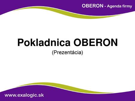 Pokladnica OBERON (Prezentácia).