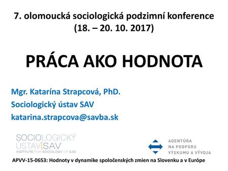 7. olomoucká sociologická podzimní konference